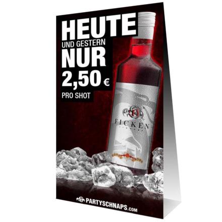 FICKEN Thekenaufsteller mit Preisfeld